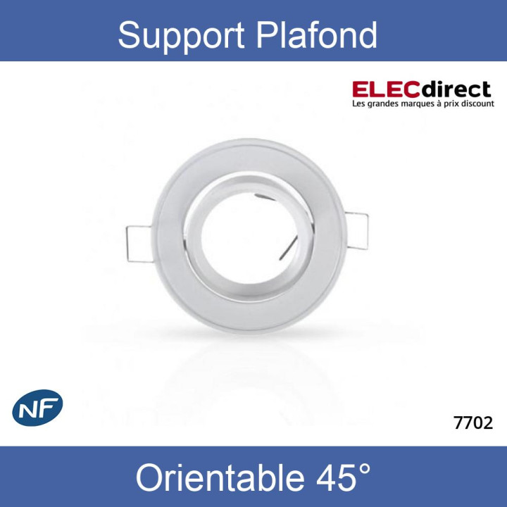 Miidex - Support de spot plafond - Rond - Orientable - Blanc - Ø86 mm - Réf : 7702