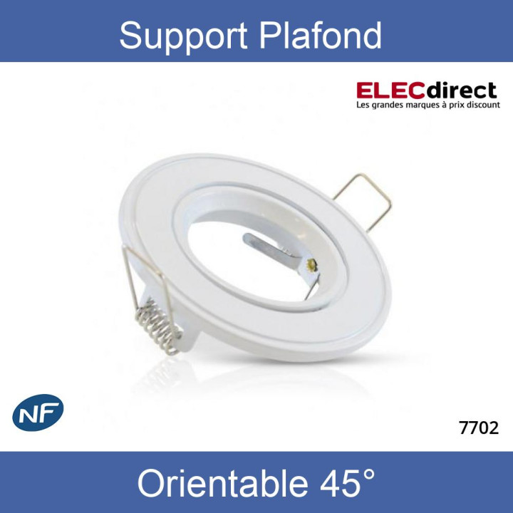Miidex - Support de spot plafond - Rond - Orientable - Blanc - Ø86 mm - Réf : 7702