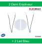 Schneider Odace - 2 demi enjoliveur Blanc livré avec 2 LED bleu 0,15 mA connexion par câble - S520298