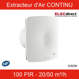 Atlantic - CURV CONFORT - Extracteur d'air CONTINIU - 100 PIR - Diamètre 100 mm - 20/50 m³/h - Réf : 123236
