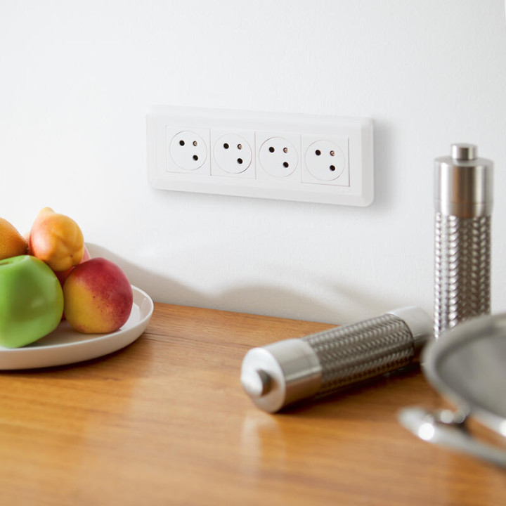 Legrand Mosaic - Plaque 8 modules + support - horizontal - 078818L+080253