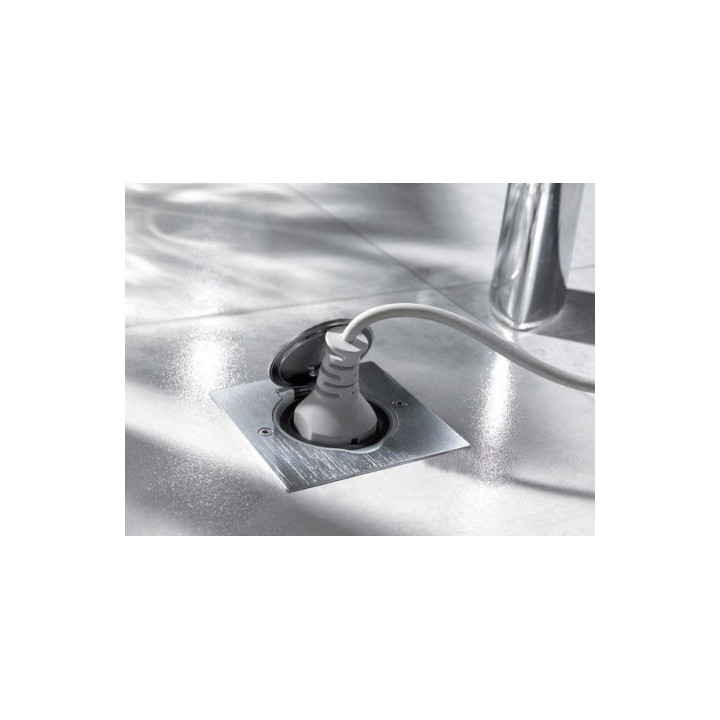 Legrand - Platine de sol carrée - à équiper de mécanisme Mosaic 1 poste - IP44 - Inox brossé - Réf : 089700