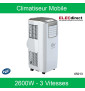 Vortice - Climatiseur Mobile sur roues + Kit fenêtre pour rejet (coulissant ou guillotine) - 2600W - Réf : 65013