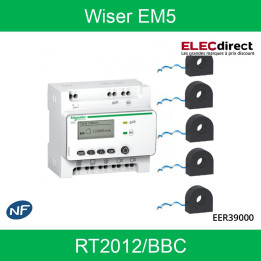 Schneider - Compteur RT2012 - 5 entrées 230V MONO - Wiser - EM5 + 5 tores - EER39000