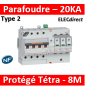 Legrand - Parafoudre basse tension T2, protégé - Imax 20 kA/pôle- 3P+N 320V - 8 mod - 412211