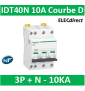 Schneider - Acti9 IDT40N - disjoncteur modulaire - 3p+n D 10A 6000A/10KA - A9P34710