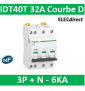 Schneider - Acti9 IDT40T - disjoncteur modulaire - 3p+n - 32A - courbe D - 4500A/6KA - A9P32732