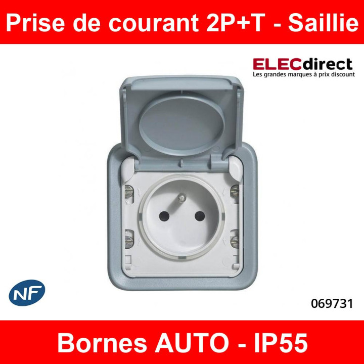 Legrand Plexo - Prise de courant 2P+T 16A 230V - IP55/IK07 - Réf : 069731