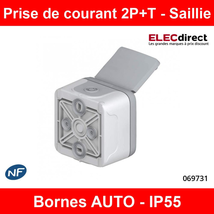 Legrand Plexo - Prise de courant 2P+T 16A 230V - IP55/IK07 - Réf : 069731