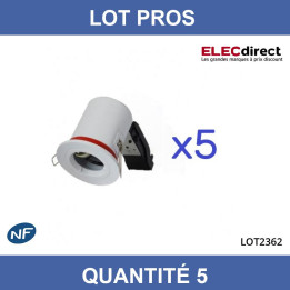 Miidex - Support Spot Fixe - étanche à l'air - Blanc - D.88mm - BBC - Réf : LOT2362