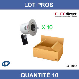 Miidex - LOT - Support Spot Orientable - étanche à l'air - Blanc - D.100mm - BBC - Réf : 7719X10