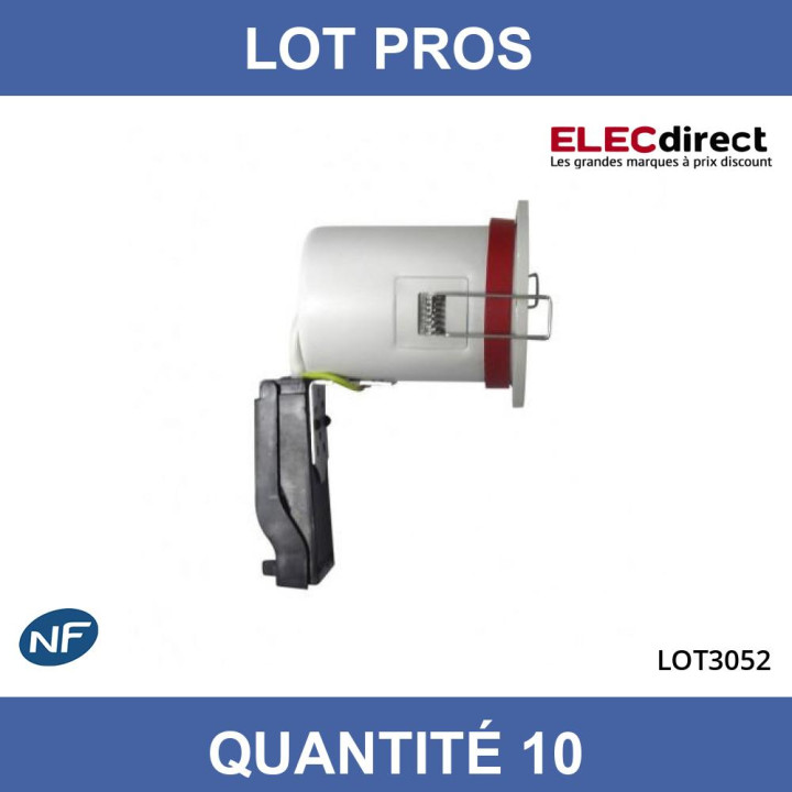Miidex - LOT - Support Spot Orientable - étanche à l'air - Blanc - D.100mm - BBC - Réf : 7719X10