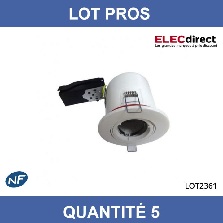 Miidex - Support Spot Orientable - étanche à l'air - Blanc - D.100mm - BBC - Réf : 7719x5