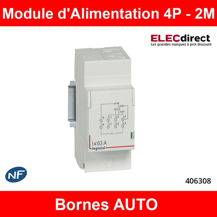 Legrand - Module d'alimentation pour peigne tétra tête de groupe HX³ horizontal - section 6mm² à 16mm² - 2M - Réf : 406308