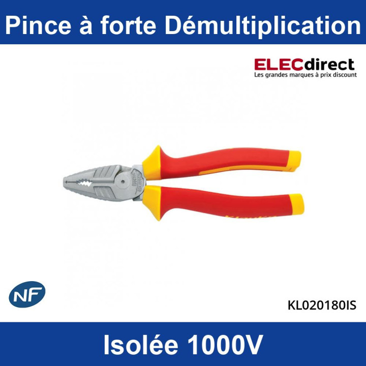 Klauke - Pince universelle à forte démultiplication VDE - Réf : KL020180IS