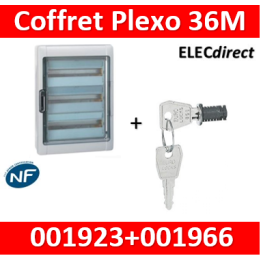 Legrand - Coffret étanche Plexo 36 modules - 3 rangées - IP65/IK09 + serrure - 001923+001966