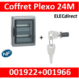 Legrand - Coffret étanche Plexo 24 modules - 2 rangées - IP65/IK09 + serrure - 001922+001966