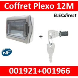 Legrand - Coffret étanche Plexo 12 modules - 1 rangée - IP65/IK09 + serrure - 001921+001966