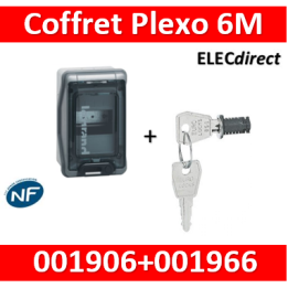 Legrand - Coffret étanche Plexo 6 modules - IP65/IK09 + serrure - 001906+001966