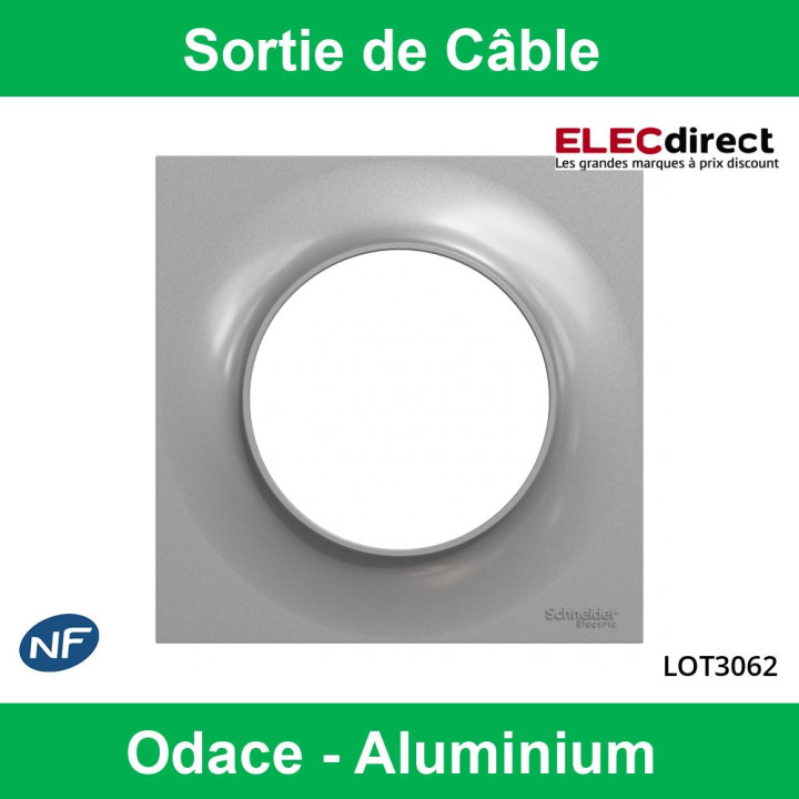 Schneider Odace - Sortie de câble Complète - Fixation VIS - Aluminium - Réf : LOT3062