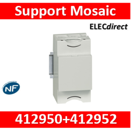 Legrand - Support universel modulaire pour montage appareillage Mosaic 2 modules sur rail plein - 412950+412952