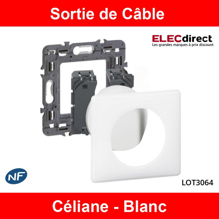 Legrand - Céliane - Sortie de Câble complète 16A - Blanc - Réf : LOT3064