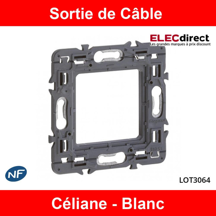 Legrand - Céliane - Sortie de Câble complète 16A - Blanc - Réf : LOT3064
