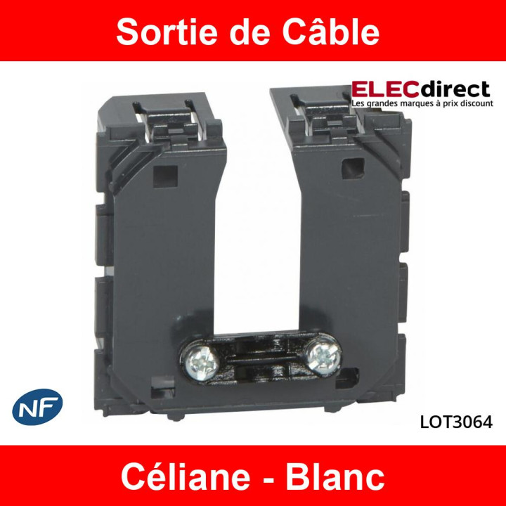 Legrand - Céliane - Sortie de Câble complète 16A - Blanc - Réf : LOT3064