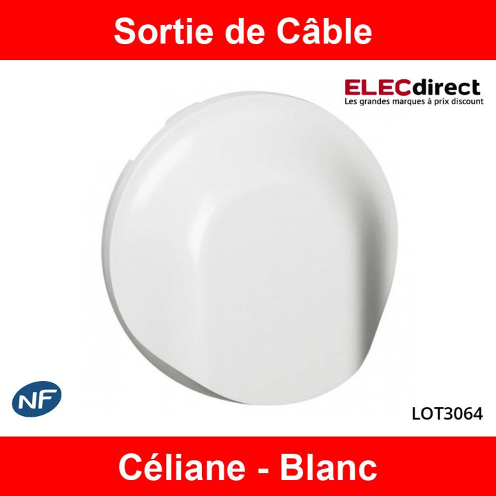 Legrand - Céliane - Sortie de Câble complète 16A - Blanc - Réf : LOT3064