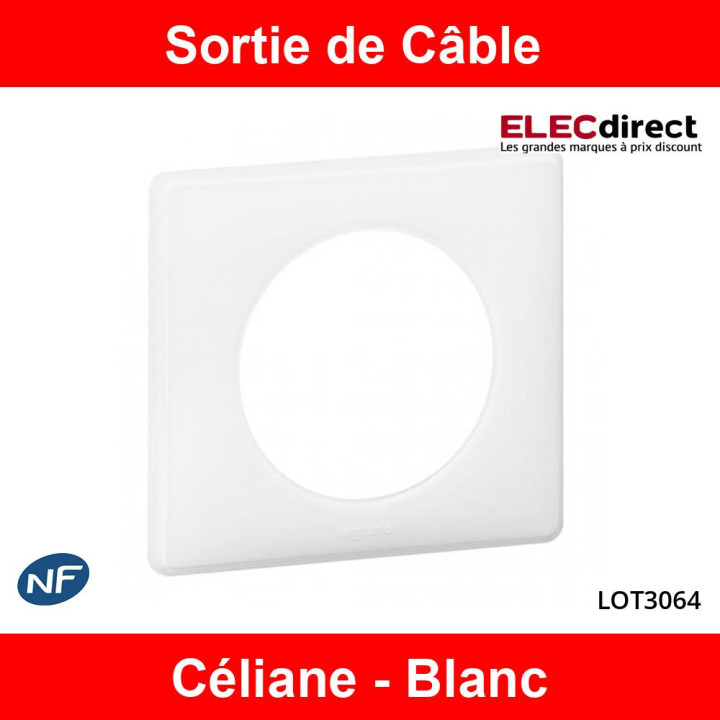 Legrand - Céliane - Sortie de Câble complète 16A - Blanc - Réf : LOT3064