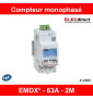 Legrand - Compteur modulaire mono EMDX³ non MID raccordement direct 63A - 2 modules - sortie à impulsions - 412080