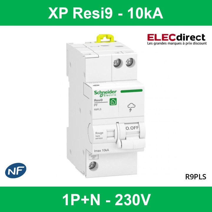 Schneider - XP Resi9 - Parafoudre Combi - 10kA - 1P+N - sans accessoires - Réf : R9PLS