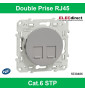 Schneider - Double Prise RJ45 Cat.6 STP Odace - Alu - Grade 3 - Réf : S530486