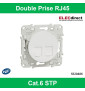 Schneider Odace - Double Prise RJ45 blanc - Cat.6 STP - Grade 3 - Réf : S520486