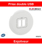 Legrand Céliane - Enjoliveur Double prise USB blanc - 068256
