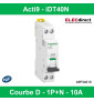 Schneider - Acti9 iDT40N - Disjoncteur modulaire 10A - 1P+N -D - Réf : A9P34610