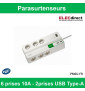 Schneider - APC - SurgeArrest - Parasurtenseurs - 6 prises 10A - 2 prises USB - Réf : PM6U-FR
