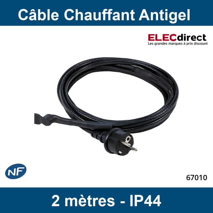 AS Schwabe - Câble chauffant Antigel avec thermostat 2 Mètres - IP44 - Réf : 67010