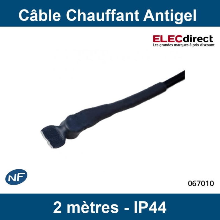 AS Schwabe - Câble chauffant Antigel avec thermostat 2 Mètres - IP44 - Réf : 67010