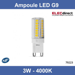 Miidex - Ampoule LED G9 3.5W - 4000K - 330 Lm - 160° - Dimmable - Réf : 79223