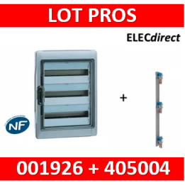 Legrand - Coffret étanche Plexo 54 modules - 3 rangées - IP65/IK09 + peigne vertical - 001926+405004
