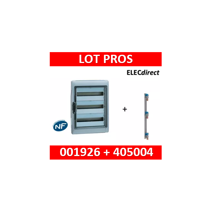 Legrand - Coffret étanche Plexo 54 modules - 3 rangées - IP65/IK09 + peigne vertical - 001926+405004