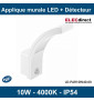 GTV Lighting - Applique murale LED Paris avec détecteur - 10W - 4000K - Blanc - Réf : LD-PAR10W40-00