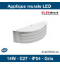 GTV Lighting - Applique murale LED ASTRIT - E27 - Gris - Réf : OS-ASTRITE27-80