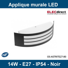 GTV Lighting - Applique murale LED ASTRIT - E27 - Noir - Réf : OS-ASTRITE27-20