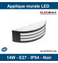 GTV Lighting - Applique murale LED ASTRIT - E27 - Noir - Réf : OS-ASTRITE27-20