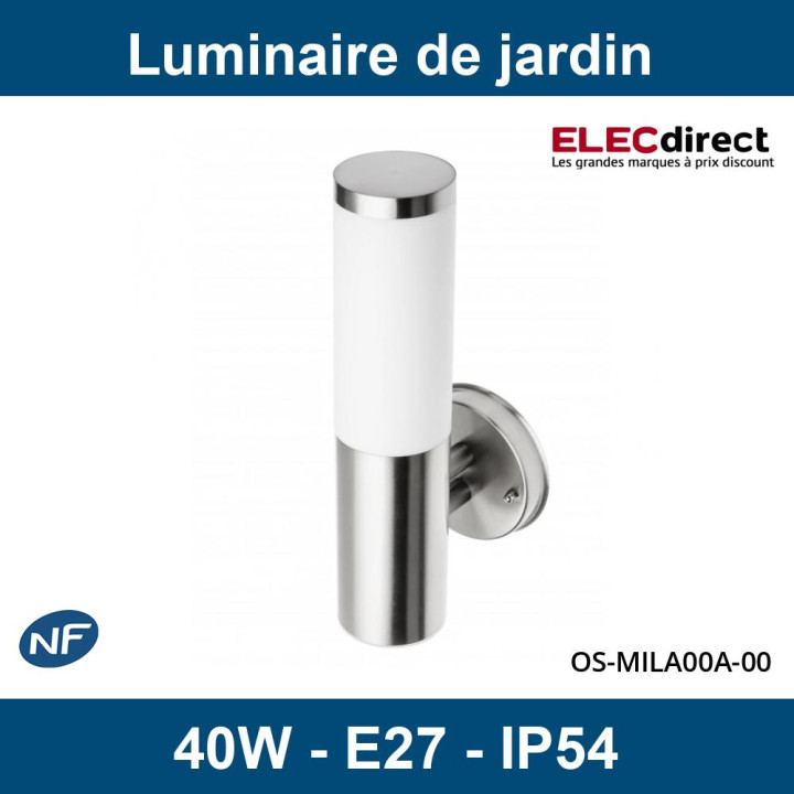 GTV Lighting - Luminaire de jardin MILAN-A - E27 - IP54 - Aluminium - Réf : OS-MILA00A-00