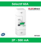 Schneider - Disjoncteur de branchement EDF 60A - Fixe - Sélectif - 500mA - Bipolaire - Réf: R9FS660
