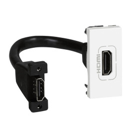 Legrand - Prise  HDMI Type-A version 2.0 préconnectorisée Mosaic - 1 Module - Blanc - Réf : 078778