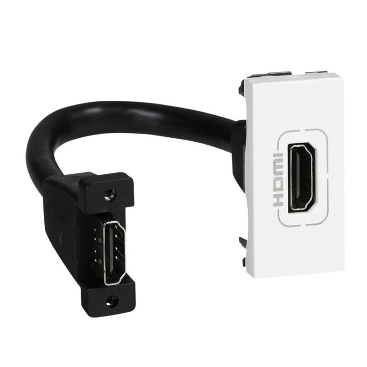 Legrand - Prise  HDMI Type-A version 2.0 préconnectorisée Mosaic - 1 Module - Blanc - Réf : 078778